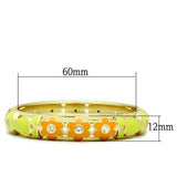 LO2142 - White Metal Bangle Flash Gold Women Top Grade Crystal Clear