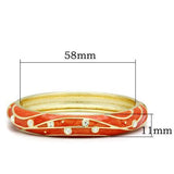 LO2144 - White Metal Bangle Flash Gold Women Top Grade Crystal Clear