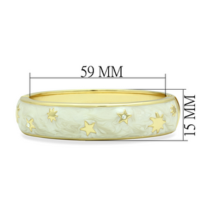 LO2146 - White Metal Bangle Flash Gold Women Top Grade Crystal Clear