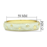LO2146 - White Metal Bangle Flash Gold Women Top Grade Crystal Clear