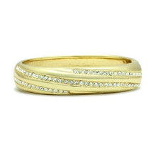 LO2150 - White Metal Bangle Flash Gold Women Top Grade Crystal Clear