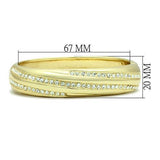 LO2150 - White Metal Bangle Flash Gold Women Top Grade Crystal Clear