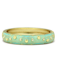 LO2151 - White Metal Bangle Flash Gold Women Top Grade Crystal Clear
