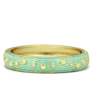 LO2151 - White Metal Bangle Flash Gold Women Top Grade Crystal Clear