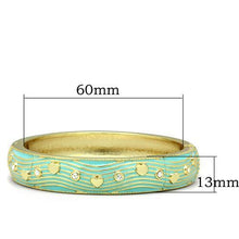 LO2151 - White Metal Bangle Flash Gold Women Top Grade Crystal Clear