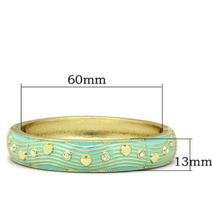 LO2151 - White Metal Bangle Flash Gold Women Top Grade Crystal Clear