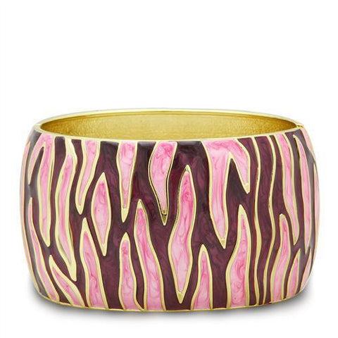 LO2154 - White Metal Bangle Flash Gold Women Epoxy No Stone