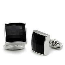 LO2297 - Brass Cufflink Rhodium Men Synthetic Jet