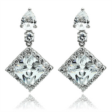LO2341 - Rhodium Brass Jewelry Sets with AAA Grade CZ  in Clear
