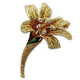 LO2390 - White Metal Brooches Gold Women Top Grade Crystal Multi Color