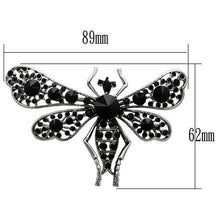 LO2391 - White Metal Brooches Imitation Rhodium Women Top Grade Crystal Jet