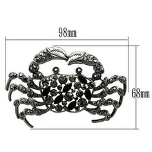 LO2392 - White Metal Brooches Imitation Rhodium Women Top Grade Crystal Jet