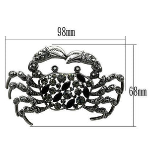 LO2392 - White Metal Brooches Imitation Rhodium Women Top Grade Crystal Jet