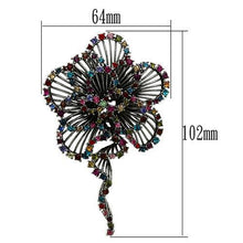 LO2395 - White Metal Brooches Imitation Rhodium Women Top Grade Crystal Multi Color