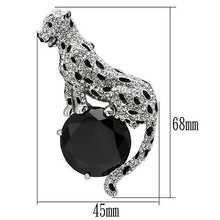 LO2398 - White Metal Brooches Imitation Rhodium Women AAA Grade CZ Jet