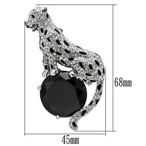 LO2398 - White Metal Brooches Imitation Rhodium Women AAA Grade CZ Jet