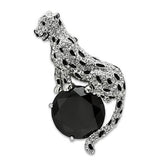 LO2398 - White Metal Brooches Imitation Rhodium Women AAA Grade CZ Jet