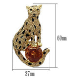 LO2399 - White Metal Brooches Gold Women AAA Grade CZ Champagne