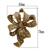LO2403 - White Metal Brooches Gold Women Top Grade Crystal Citrine Yellow