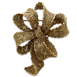 LO2403 - White Metal Brooches Gold Women Top Grade Crystal Citrine Yellow