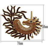 LO2405 - White Metal Brooches Gold Women Top Grade Crystal Multi Color