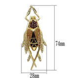 LO2406 - White Metal Brooches Gold Women Top Grade Crystal Multi Color