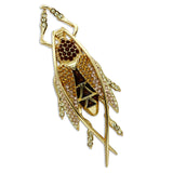 LO2406 - White Metal Brooches Gold Women Top Grade Crystal Multi Color