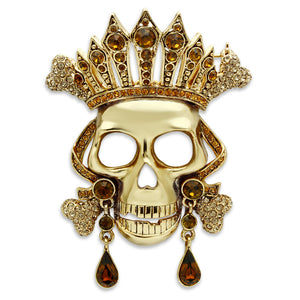 LO2407 - White Metal Brooches Gold Women Top Grade Crystal Multi Color