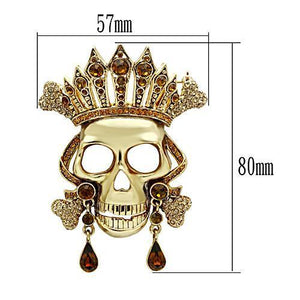 LO2407 - White Metal Brooches Gold Women Top Grade Crystal Multi Color