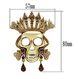 LO2407 - White Metal Brooches Gold Women Top Grade Crystal Multi Color
