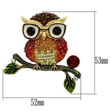 LO2408 - White Metal Brooches Gold Women Top Grade Crystal Multi Color