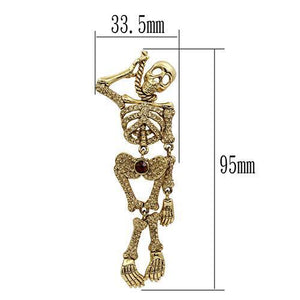 LO2409 - White Metal Brooches Gold Women Top Grade Crystal Multi Color