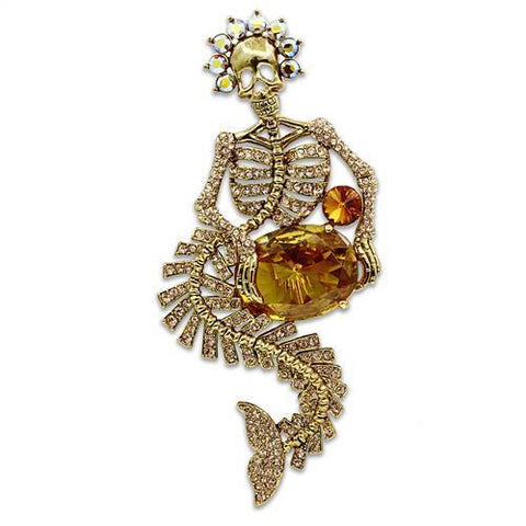 LO2411 - White Metal Brooches Gold Women AAA Grade CZ Topaz