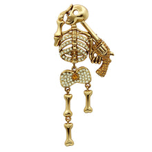 LO2414 - White Metal Brooches Gold Women Top Grade Crystal Multi Color