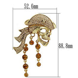 LO2415 - White Metal Brooches Gold Women Top Grade Crystal Multi Color