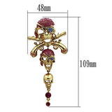 LO2416 - White Metal Brooches Gold Women Top Grade Crystal Multi Color