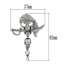 LO2417 - White Metal Brooches Imitation Rhodium Women Top Grade Crystal Aurora Borealis (Rainbow Effect)