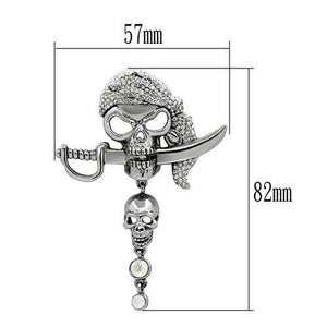 LO2417 - White Metal Brooches Imitation Rhodium Women Top Grade Crystal Aurora Borealis (Rainbow Effect)
