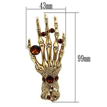 LO2418 - White Metal Brooches Gold Women Top Grade Crystal Multi Color