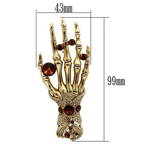 LO2418 - White Metal Brooches Gold Women Top Grade Crystal Multi Color