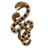 LO2423 - White Metal Brooches Gold Women Top Grade Crystal Multi Color