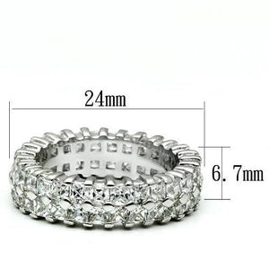 LO2431 - Brass Ring Rhodium Women AAA Grade CZ Clear