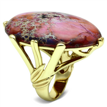 LO2432 - Brass Ring Gold Women Synthetic Light Amethyst
