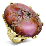 LO2432 - Brass Ring Gold Women Synthetic Light Amethyst