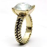 LO2447 - Brass Ring Gold Women AAA Grade CZ Clear