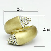 LO2466 - Brass Ring Gold & Brush Women Top Grade Crystal Clear