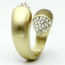 LO2466 - Brass Ring Gold & Brush Women Top Grade Crystal Clear