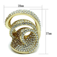 LO2472 - Brass Ring Gold Women Top Grade Crystal Light Smoked