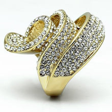 LO2472 - Brass Ring Gold Women Top Grade Crystal Light Smoked