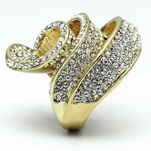 LO2472 - Brass Ring Gold Women Top Grade Crystal Light Smoked